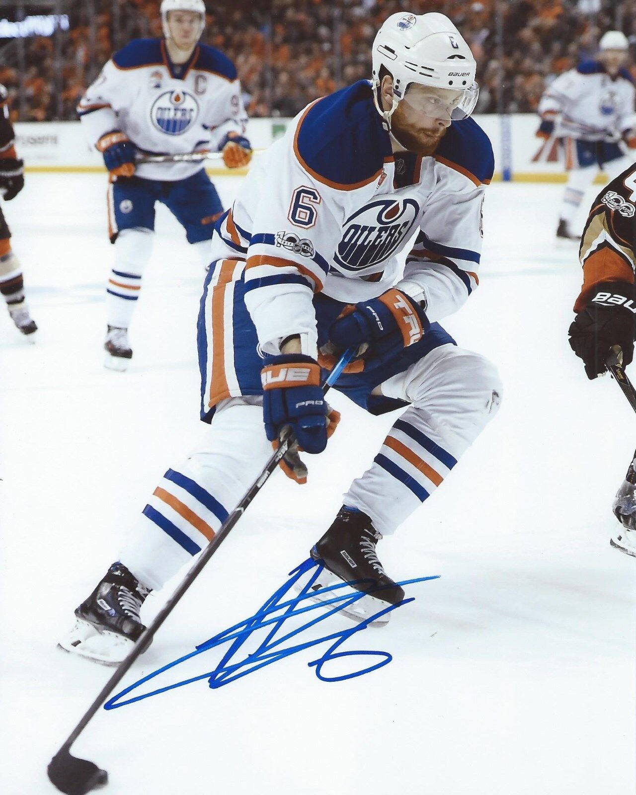 Adam Larsson Signed 8x10 Photo Poster painting Edmonton Oilers Autographed COA C