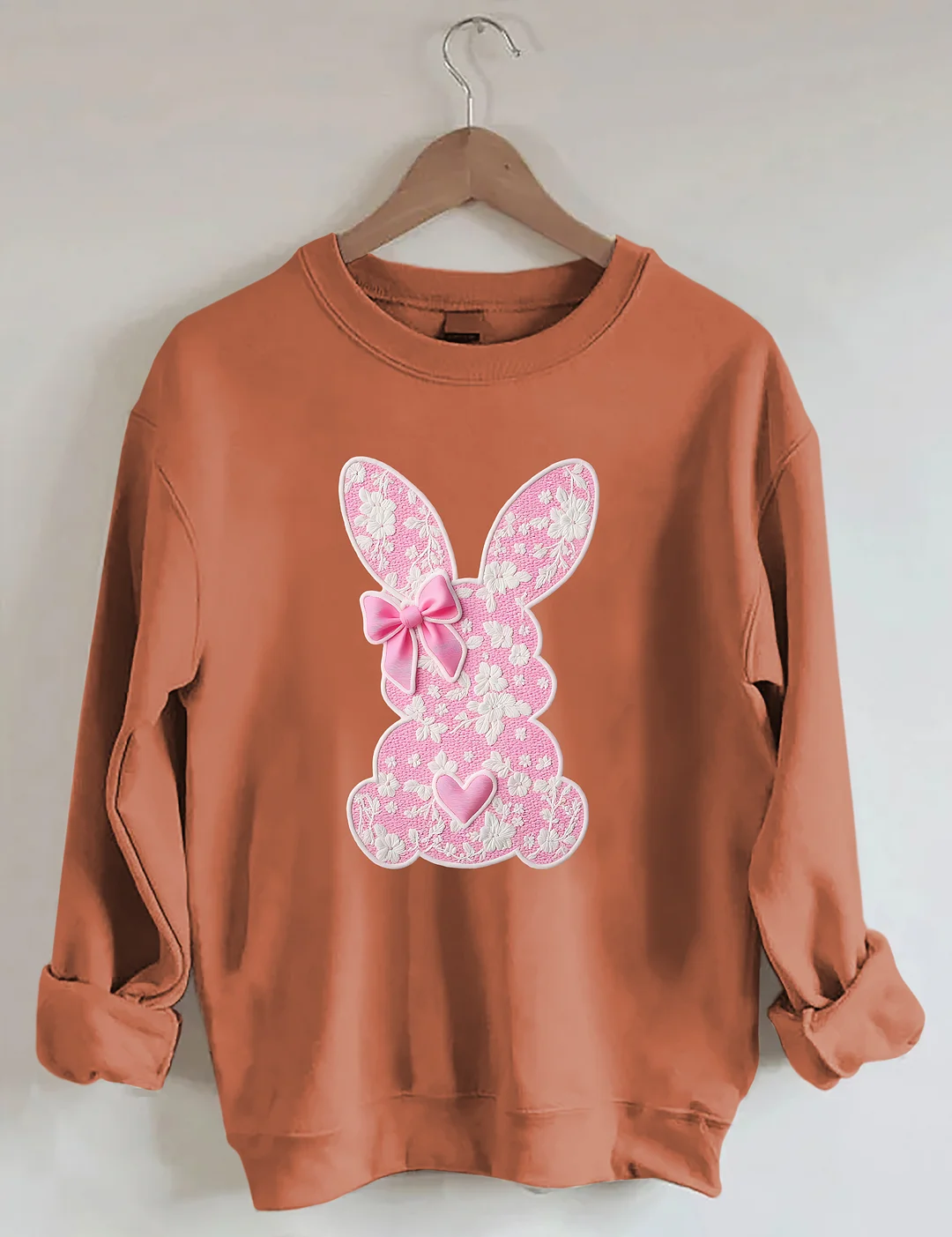 White Lace Bunny Coquette Bow Sweatshirt