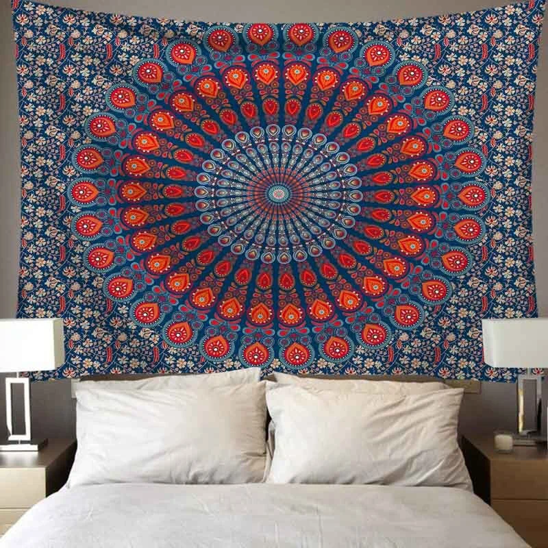 Indian Mandala Tapestry Wall Hanging Sandy Beach Throw Rug Blanket Camping Tent Travel Mattress Bohemian Sleeping Pad Tapestries