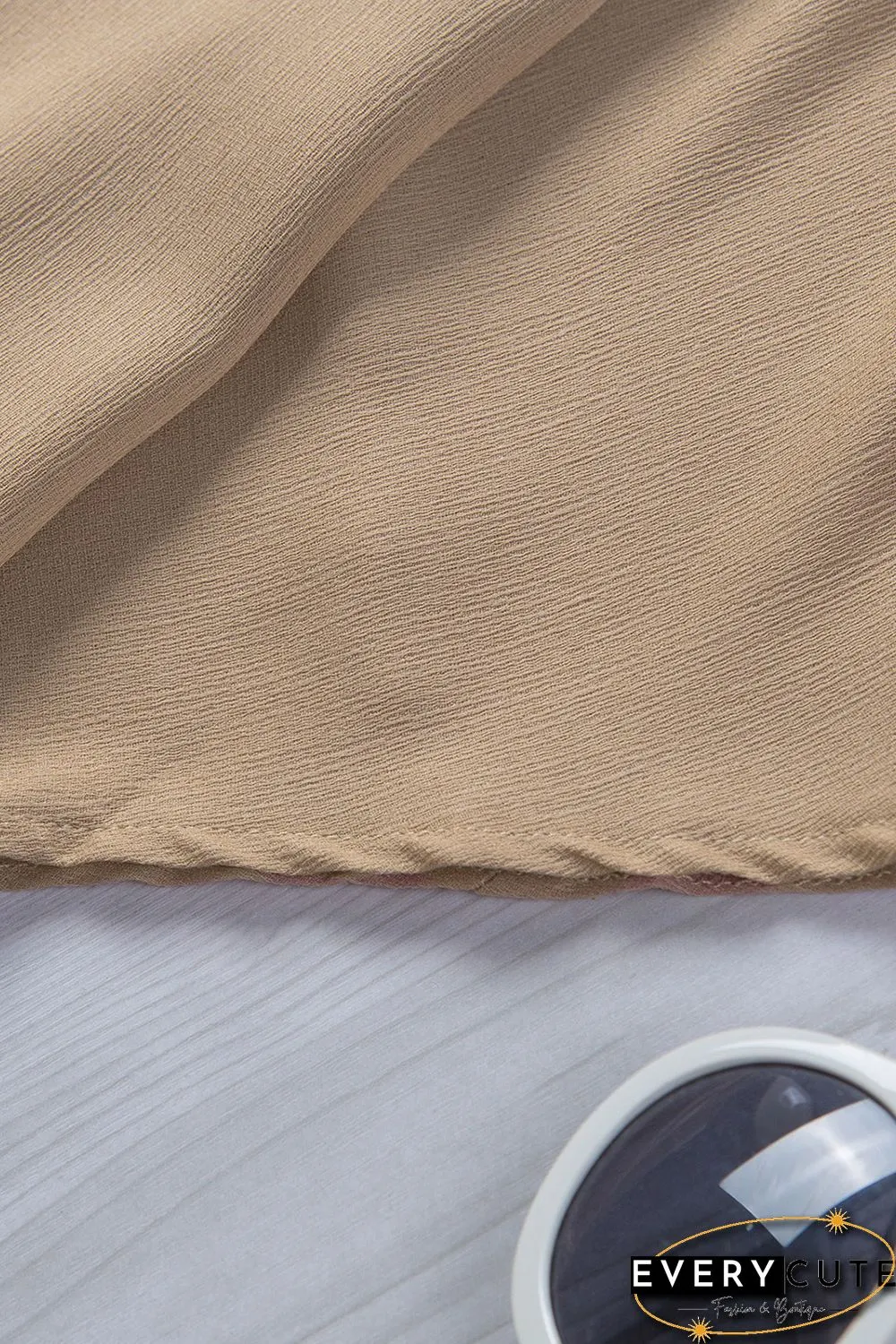 Khaki Button Front Short Sleeve Shirt