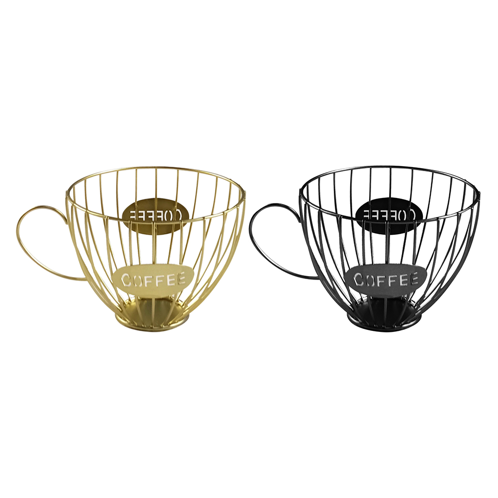 

Metal Coffee Mug Basket Fruit Tray Universal Coffee Capsule Storage Rack, Black, 501 Original