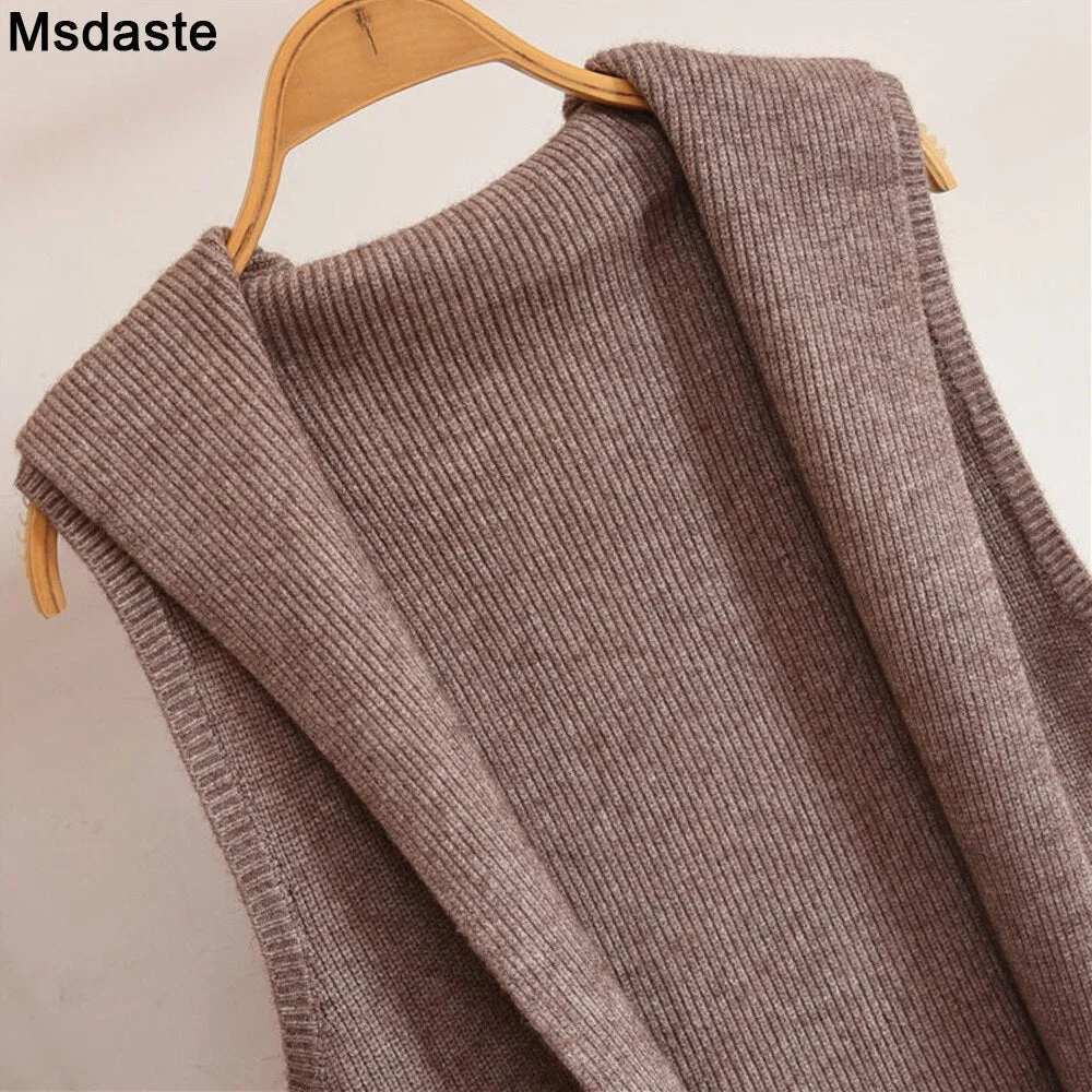 Knitted Sweater Vest Cardigan Shrugs Top Hooded Short Sleeveless Shrug Outerwear Autumn Fall Sweaters Women Casual Female Tops