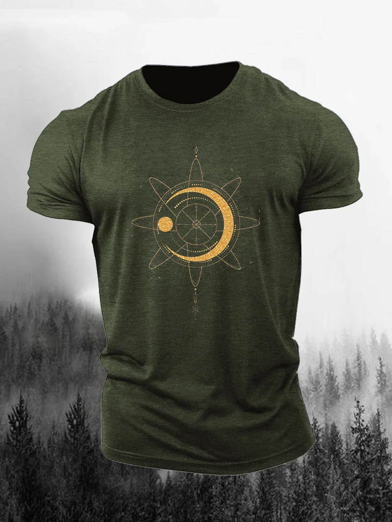 Wheel Of Fortune Print Short Sleeve Men's T-Shirt in  mildstyles