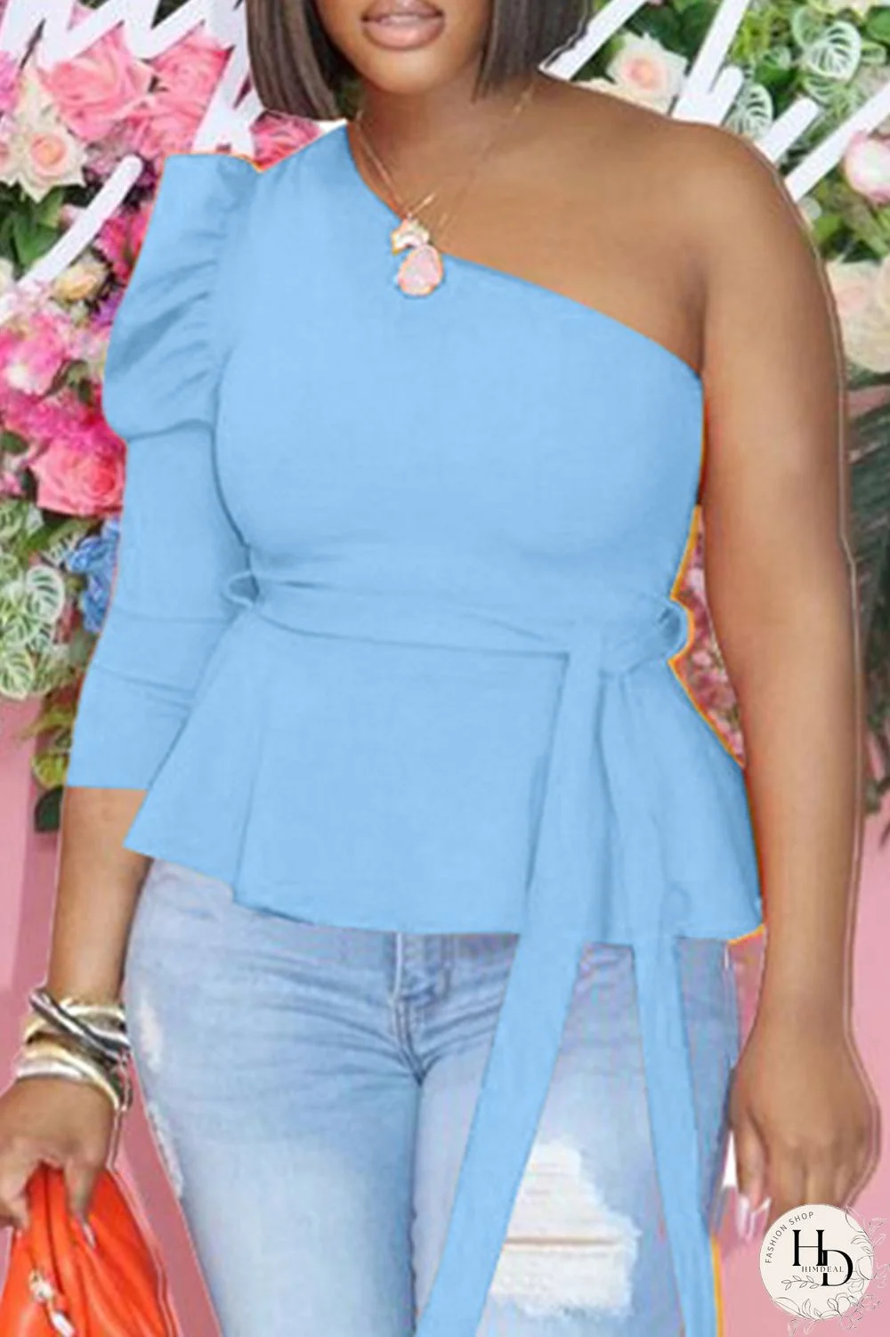 Black Fashion Casual Solid Backless Oblique Collar Tops