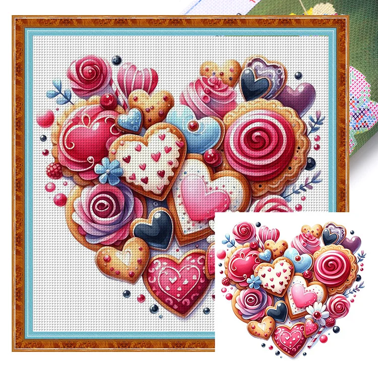 【Yishu Brand】Love Cookies 11CT Stamped Cross Stitch 50*50CM