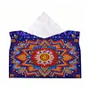 DIY Diamond Art Tissue Box Holder Mandala PU Leather Diamond Art Desktop Organizer Resin Rhinestone Storage Organizers Gem Art Home Office Decor Craft Gift