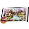 (100*50cm)Garden House Bridge Crane - Full Round Drill Diamond Painting