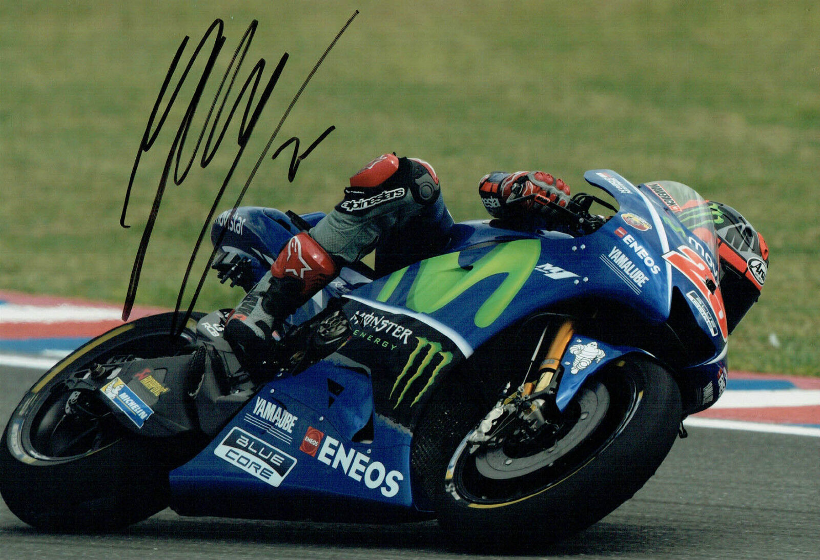 Maverick VINALES 2017 SIGNED MOTOGP Autograph 12x8 Yamaha Photo Poster painting 4 AFTAL COA