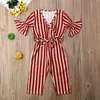 Kid Baby Girl Stripe Jumpsuit Bodysuit Pants Romper