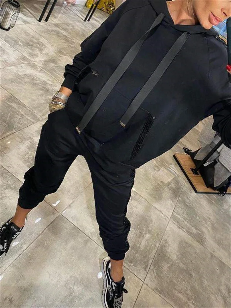 Nigikala Nigikala Women's New Casual Liede Pocket Sports Hoodie Kit