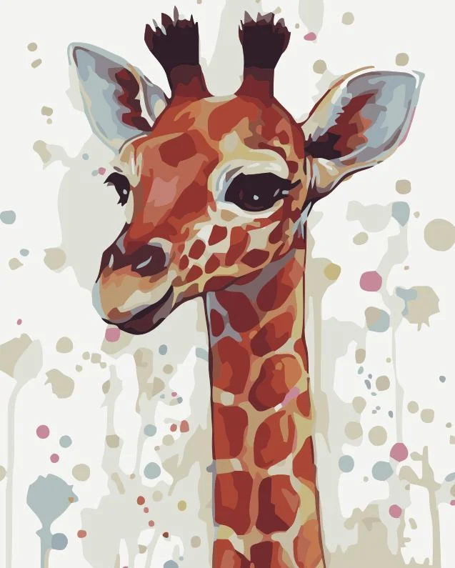 Animal Giraffe Paint By Numbers Kits UK For Beginners HQD1235