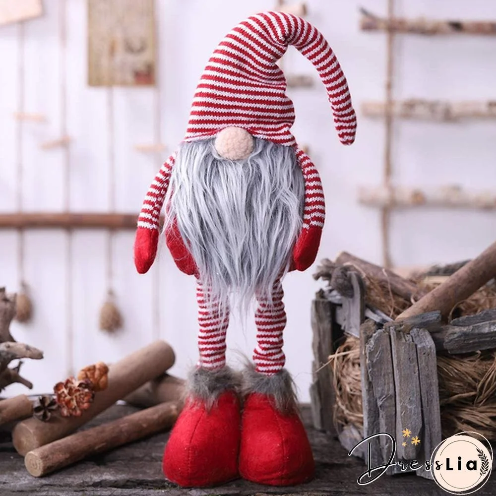 Oternal Handmade Swedish Gnome, Scandinavian Tomte, Yule Santa Nisse, Nordic Figurine, Plush Elf Toy, Home Decor, Winter Table Ornament, Christmas Decorations, Holiday Presents - 24 Inches (Gray)