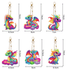 6pcs/set Dragon Diamond Painting Keychain DIY Diamond Mosaic Kit Bag Pendant