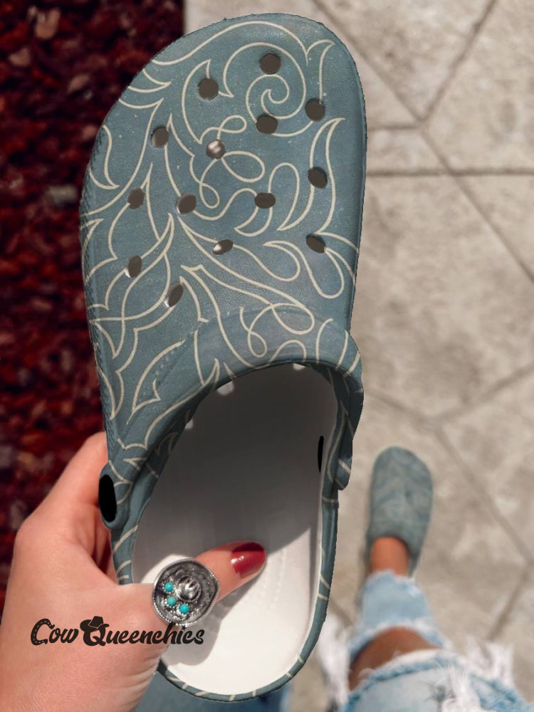 Grayish Blue Clogs Multicolor / 36