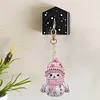 6Pcs DIY Diamond Painting Pink Snowman Keychain