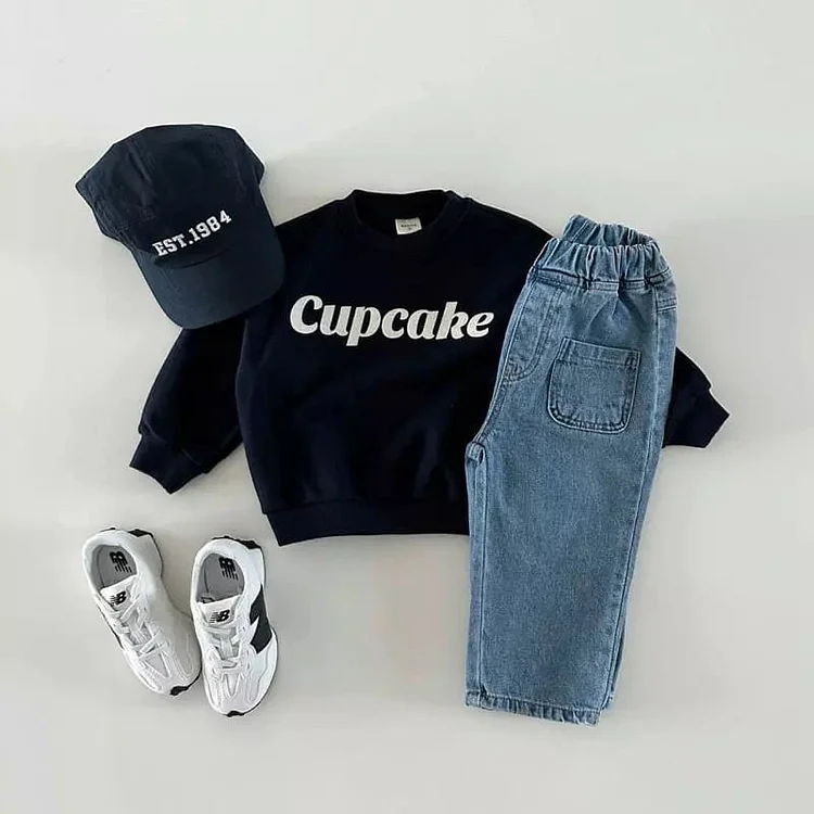 CUPCAKE Baby Slogan Simple Casual Sweatshirt
