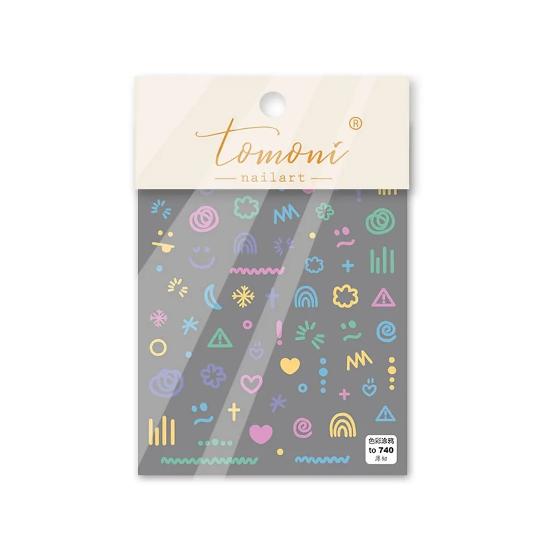 Beautizon Color Graffiti High Quality 5D Engraved Nail Stickers Nail Art Decorations Nail Decals Design