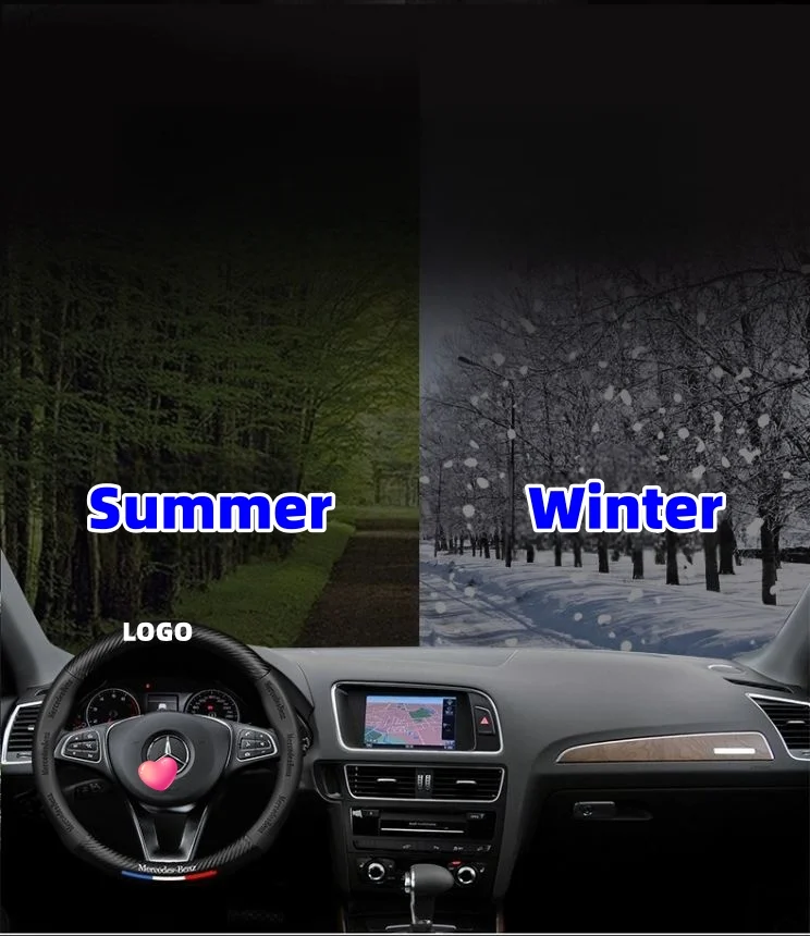 Customized carbon fiber suede steering wheel cover with car logo