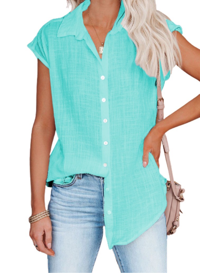Vinaxco Summer New Solid Color Single Breasted Lapel Shirt Sleeveless Loose Top 2025 Women Casual White Cardigan Blouse Femme Blusas