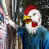 Rooster Mask Chicken Head Mask for Adult, Animal Cock Latex Props for Halloween Cosplay Costume Party Masquerade