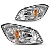 DWVO Headlight Assembly Compatible with 05-10 Chevy Cobalt/05-06 Pursuit/07-09 Pontiac G5 Chrome Housing Amber Reflector Driver and Passenger Side