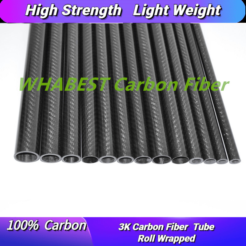 OD 12mm X ID 8mm 10mm 11mm X 500MM 100% Roll Wrapped Carbon Fiber Tube 3K /Tubing /Poles 12*8 12*10 12*11Twill Matt/Twill Glossy