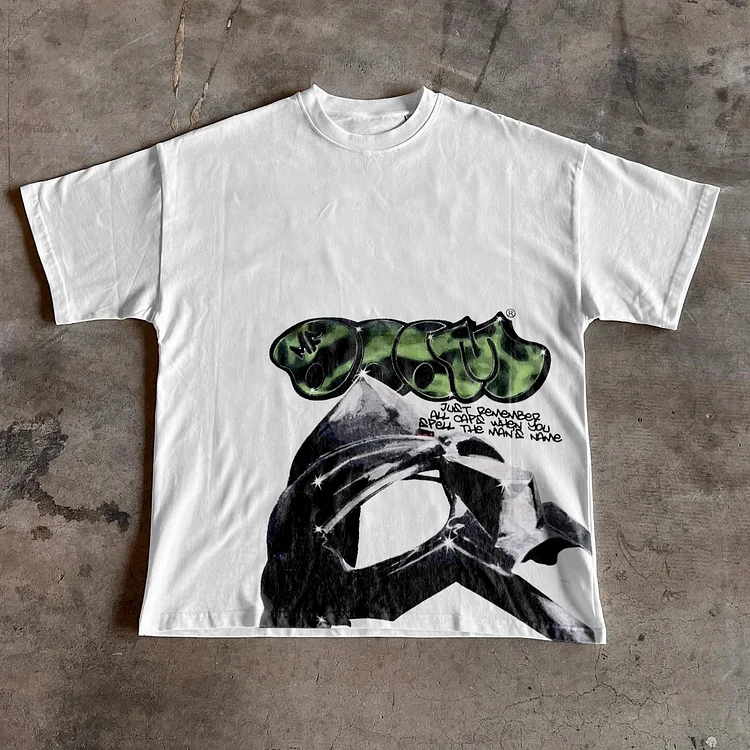 Simpfit Vintage T-Shirt mit Aufschrift „The Illest Villain MF Doom“, lässig, Street-Basketball