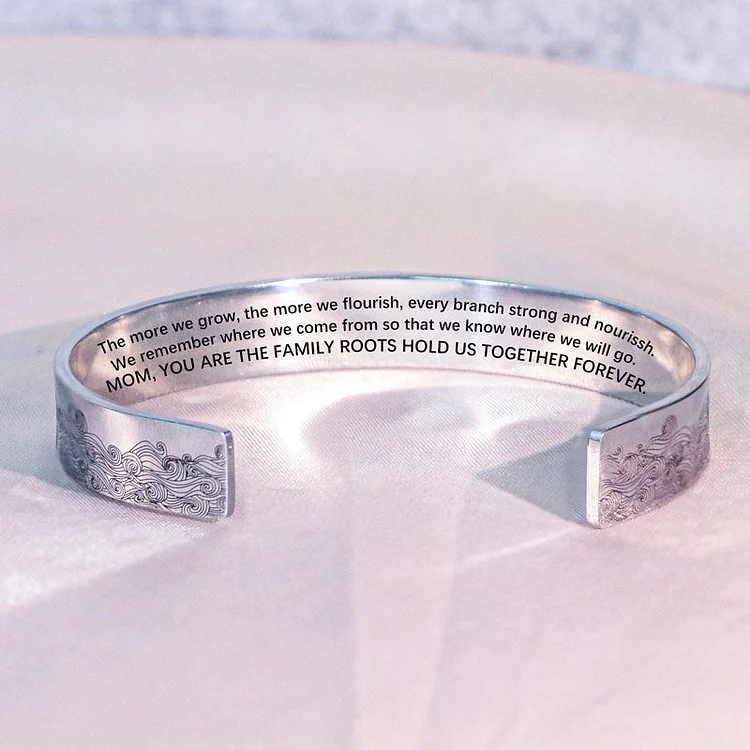 For Mom - Mom, You Are The Family Roots Hold Us Together Forever Wave Bracelet