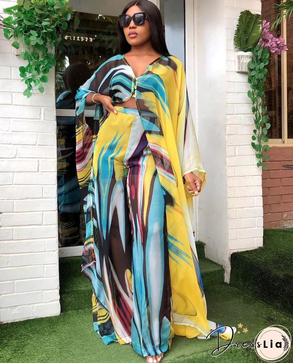 Summer African ClothesFor Women Two Piece Set Dashiki Fashion Long Dress Sets Pants Suits Outfits Party Dresses Plus Size