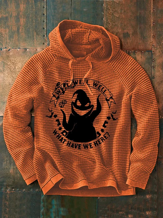 Men's Halloween Well Well What Have We Here Print Casual Hooded Sweatshirt