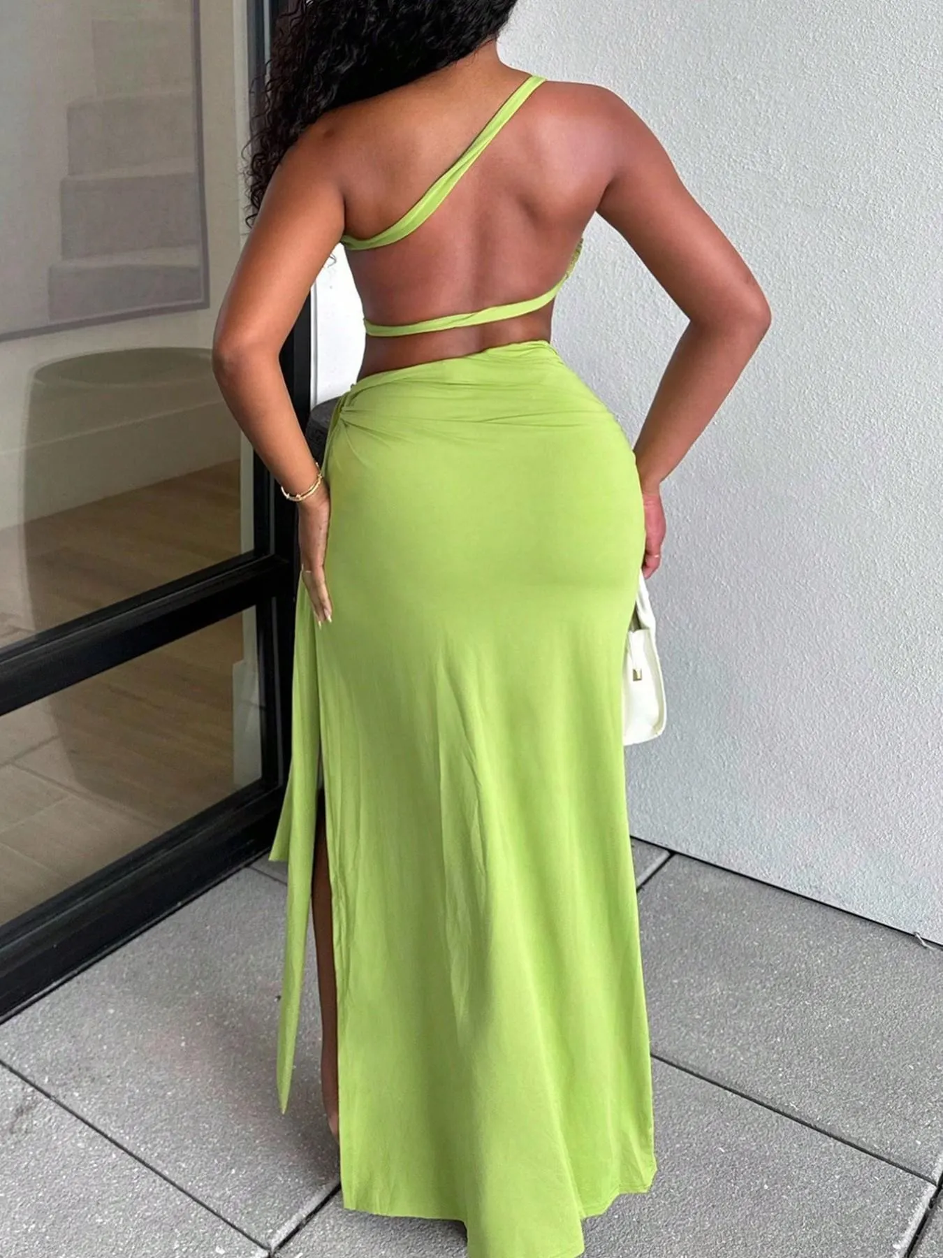Women's Summer Vacation Set, Sexy Halter Top & High Slit Bodycon Skirt, Ladies' Fashion, Chic Style Fit Womenswear, 2-Piece Ensemble Fitted Clothes Women's Summer Vacation Set, Sexy Halter Top & High Slit Bodycon Skirt, Ladies' Fashion, Chic Style Fit Womenswear, 2-Piece Ensemble Fitted Clothes