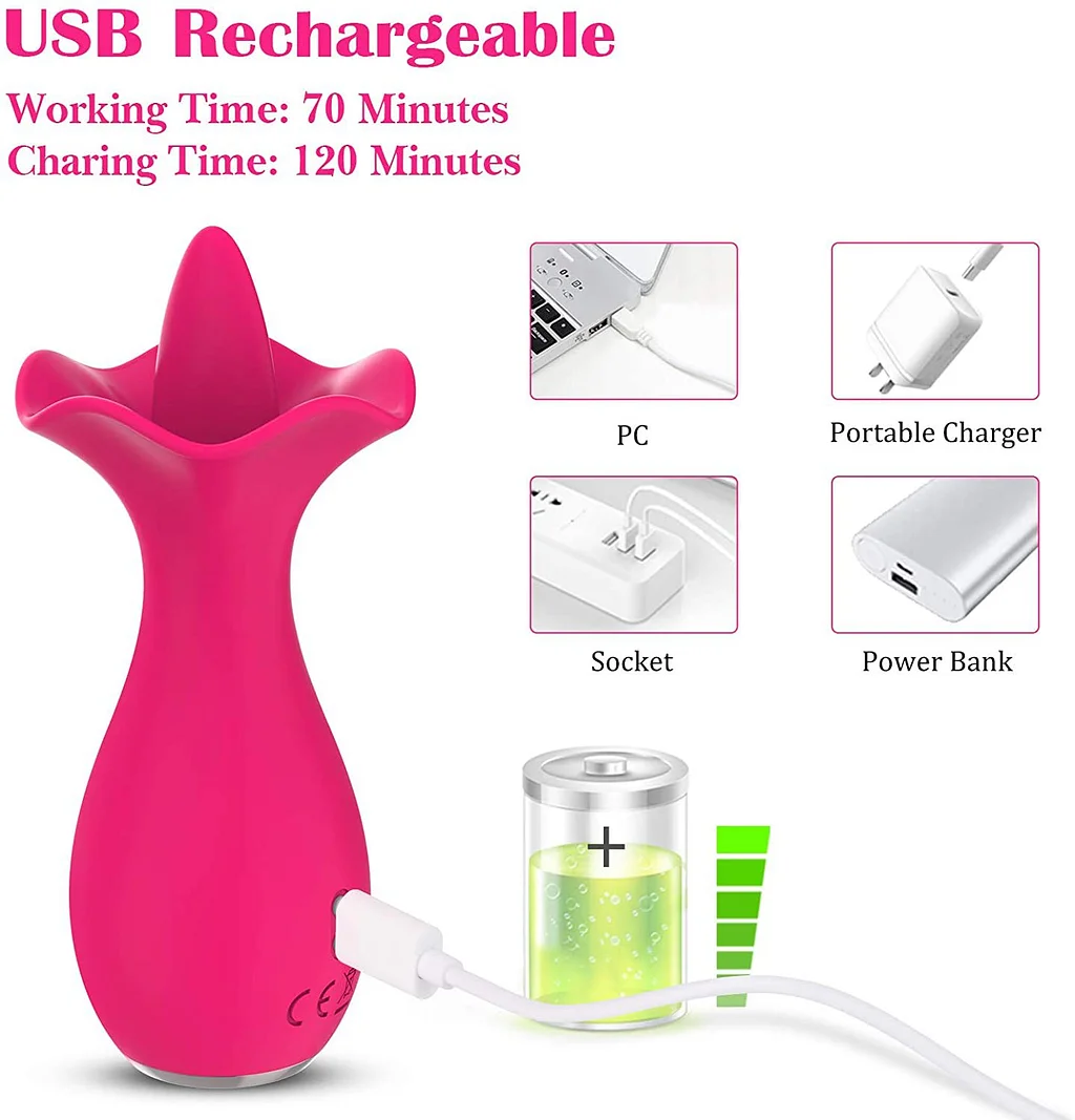 rose vibrator · portable rose toy with a powerful licking