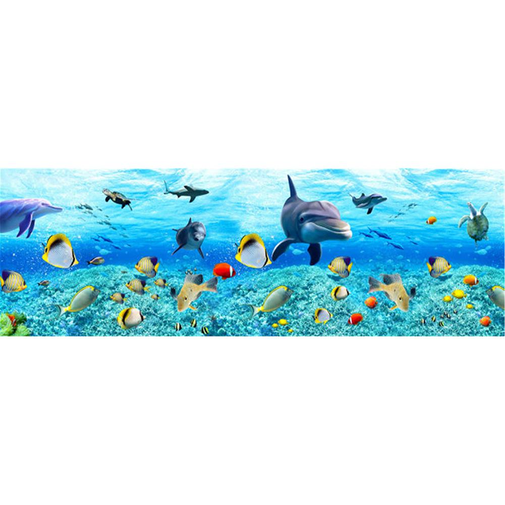 

80*30CM - Sea World Fish - Round Drill Diamond Painting, 501 Original