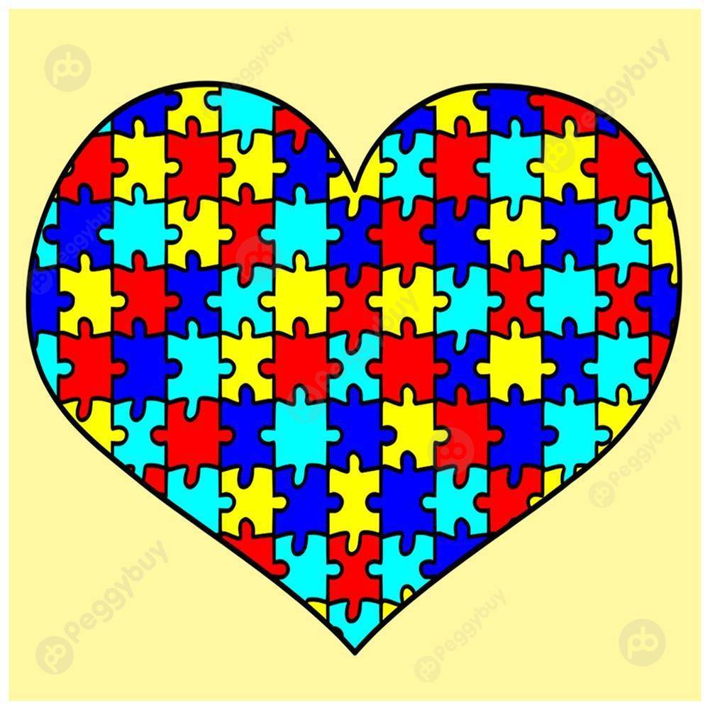 

30*30CM Round Drill Diamond Painting-Heart, 501 Original