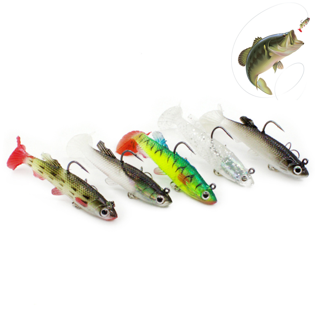 

Lifelike T-tail Soft Lures 8cm 12g Fishing Baits Bass Swimbait with Hook, 501 Original