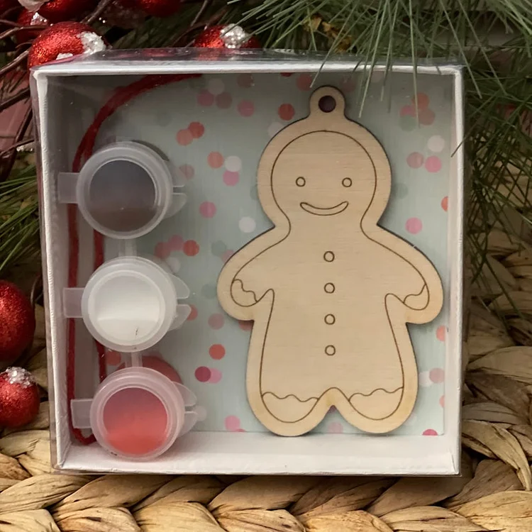 DIY Ornament Kit, Kids Ornament Kit, Paint Your Own Ornament, Gingerbread Man Ornament