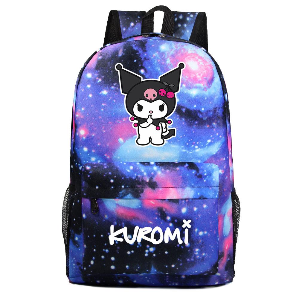 Mayoulove Kuromi Backpack Small Size Lightweight Design For School Use-Mayoulove