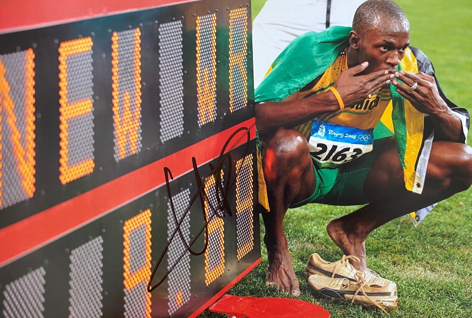 Usain Bolt Genuine Hand Signed 12x8 Jamaica Photo Poster painting - See Proof - 8