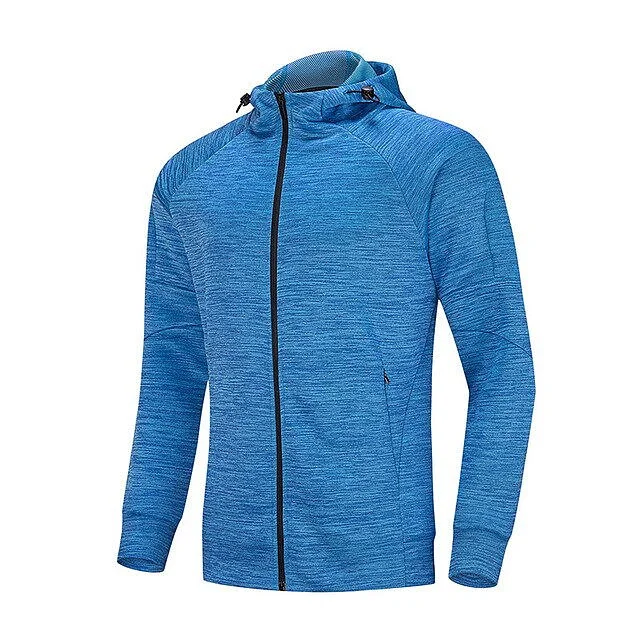 Men Exercise Jackets Hooded Zipper Shirt Outdoor Outfits
