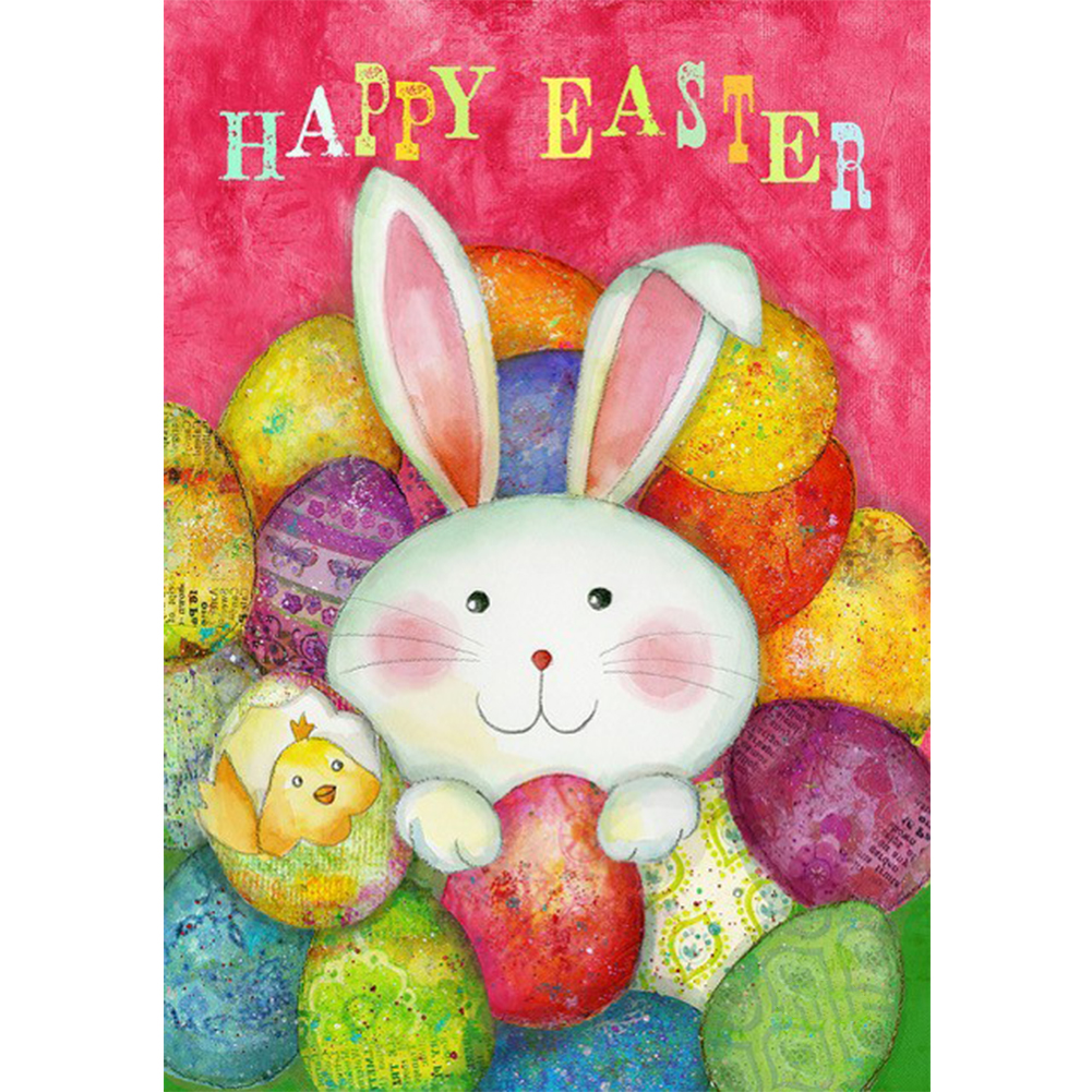 

30*40CM - Round Drill Diamond Painting - Easter Bunny, 501 Original