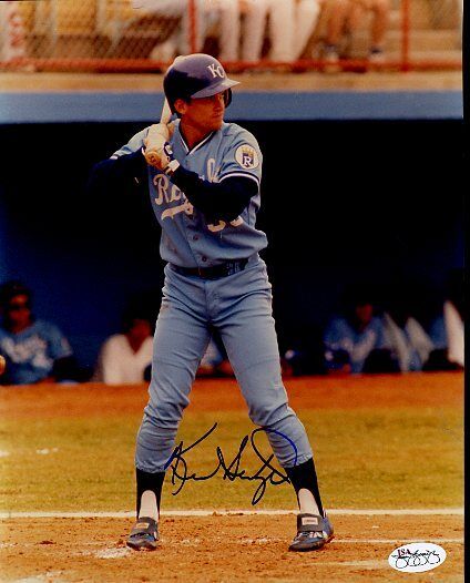 Kevin Seitzer Royals Signed Jsa Cert Sticker 8x10 Photo Poster painting Authentic Autograph