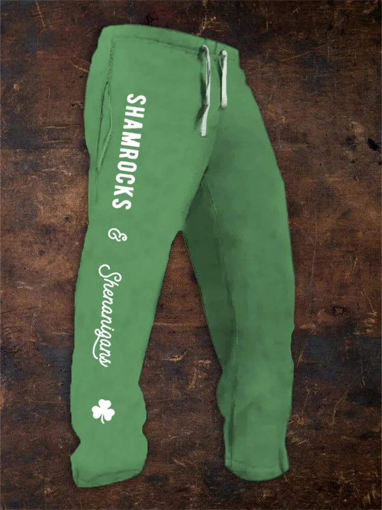 Men's Funny St. Patrick's Day Shamrocks And Shenanigans Casual Pants