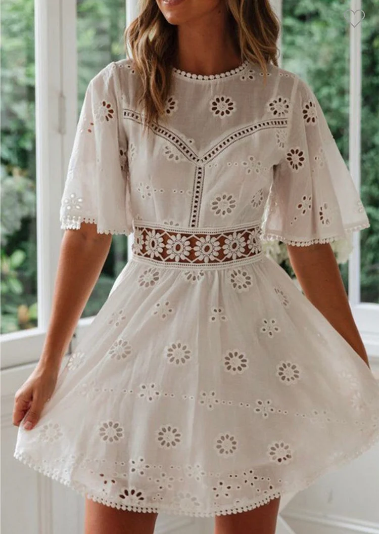 Women's Sexy Open Back Hollow Tassel Dress