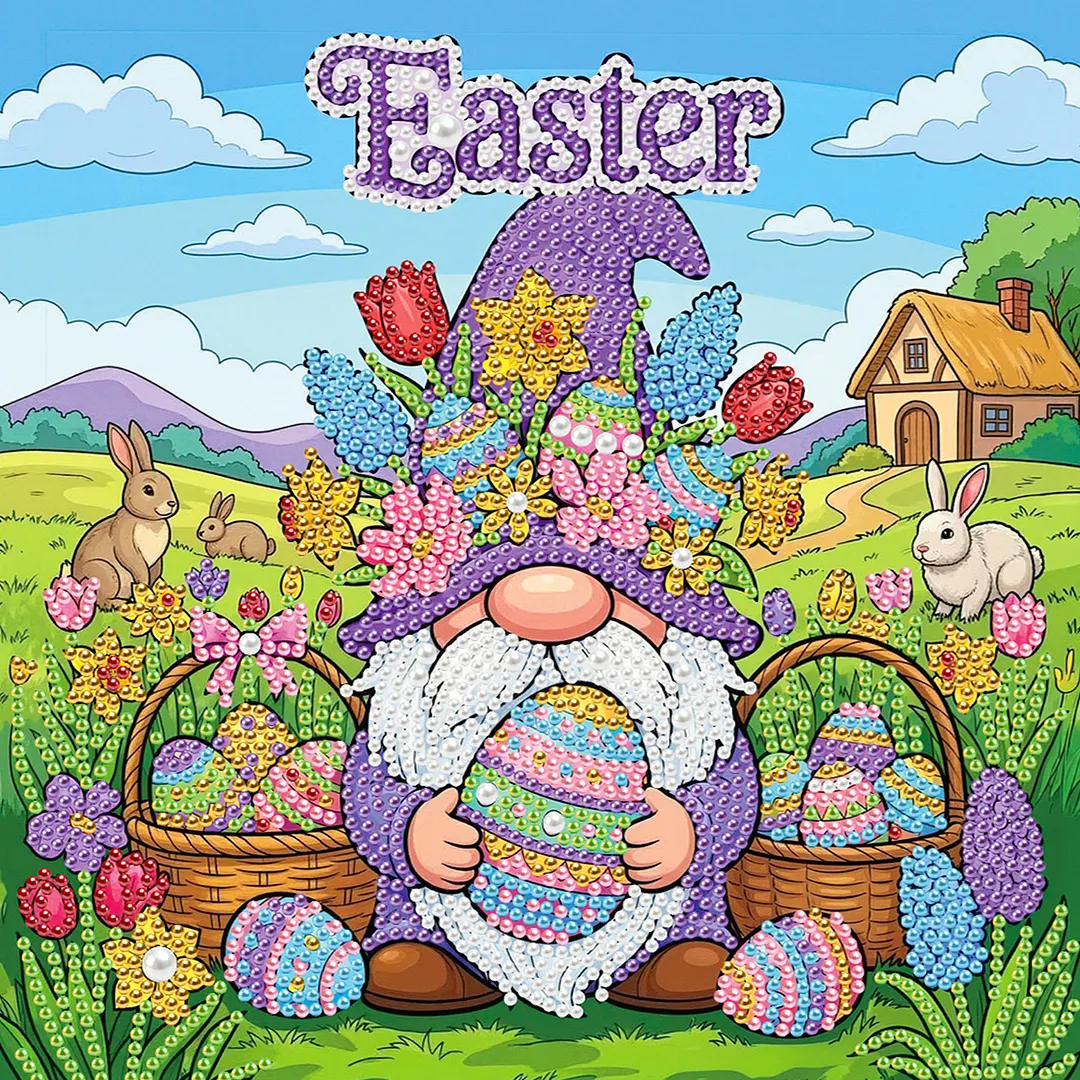 Easter Goblin DIY Pearl Painting Art Kits with Frame 25x25cm Pearl Gem Paintings Picture Arts Craft for Adults Beginners Home Wall Decor