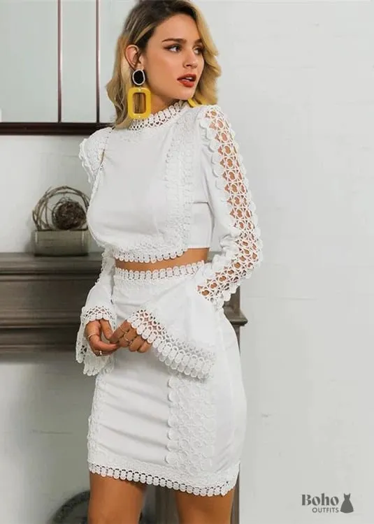 Boho Sexy White Party Mini Dress Gemma