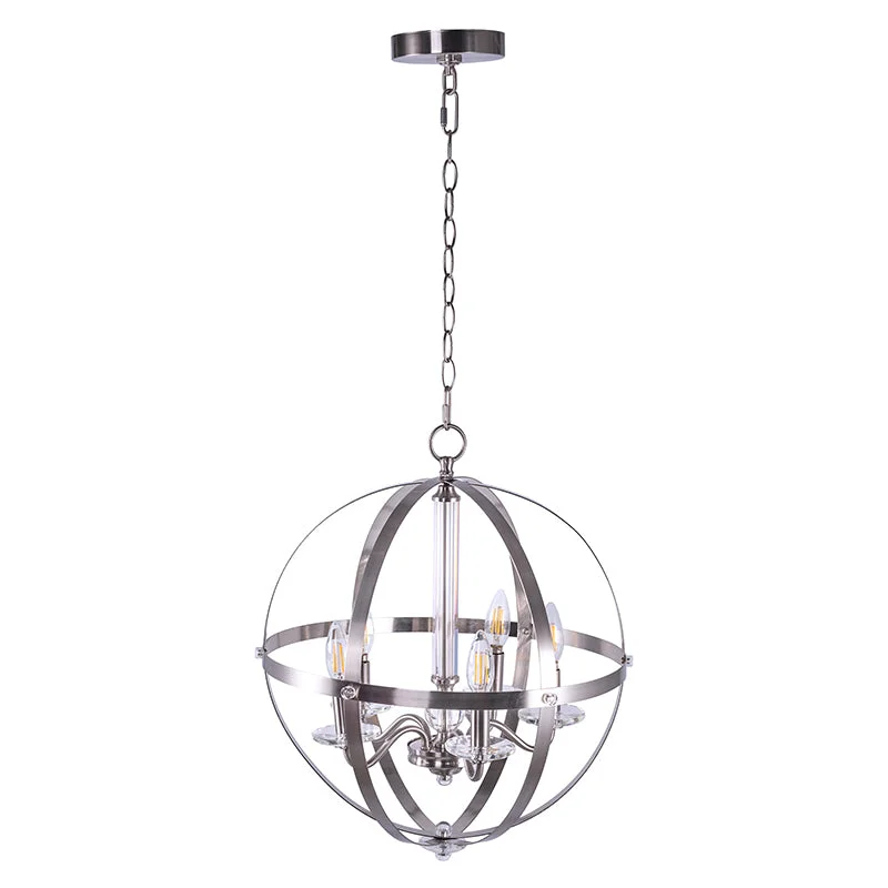 5-Light Globe Chandelier Candle Style Pendant Lighting