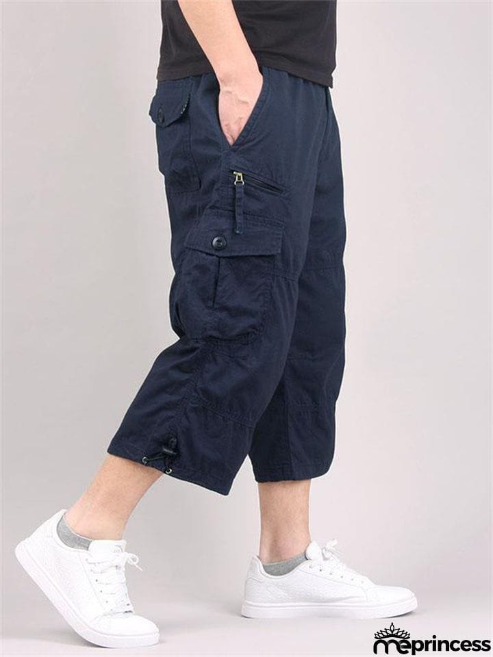 Men's Relaxed Multiple Pockets Short Cargo Trousers