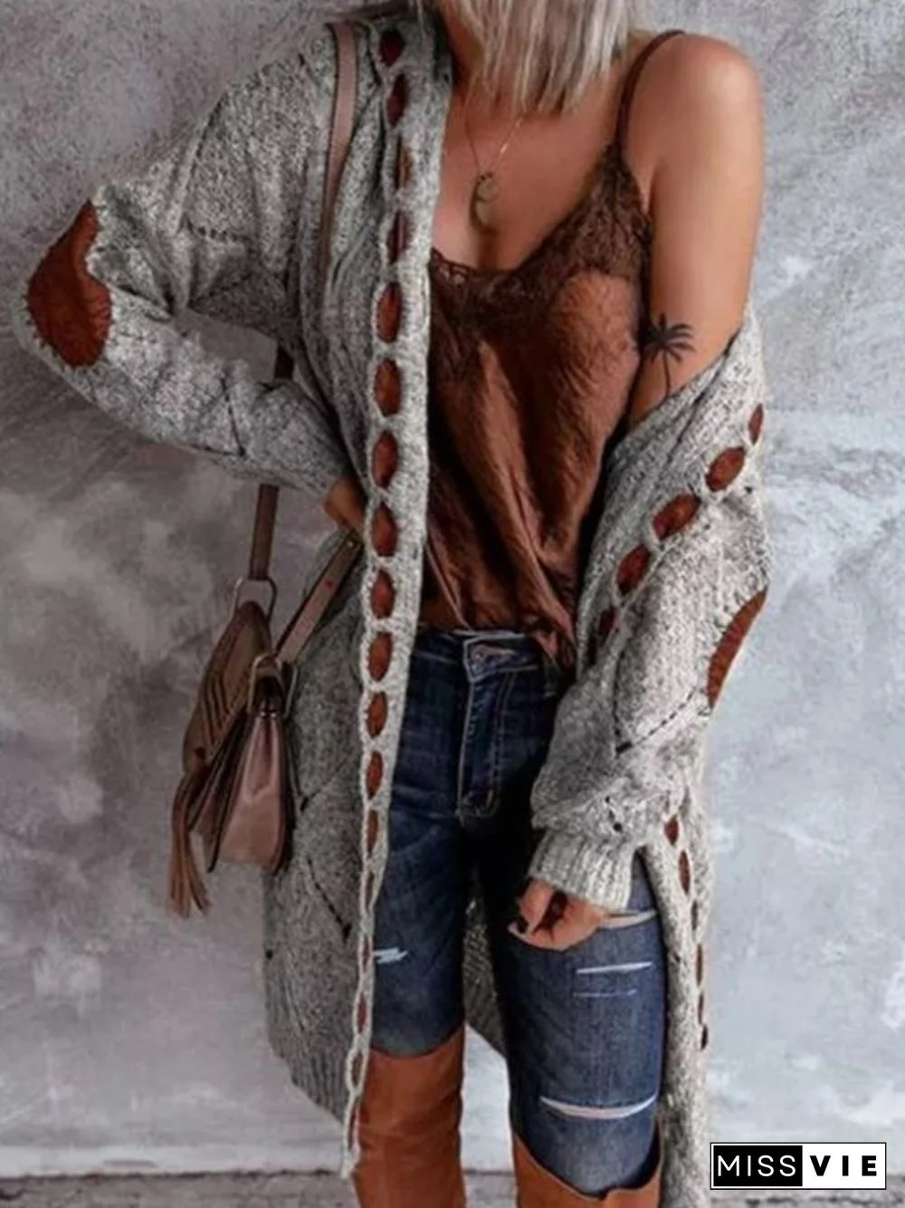 Hooded Knitted Cardigan P12363