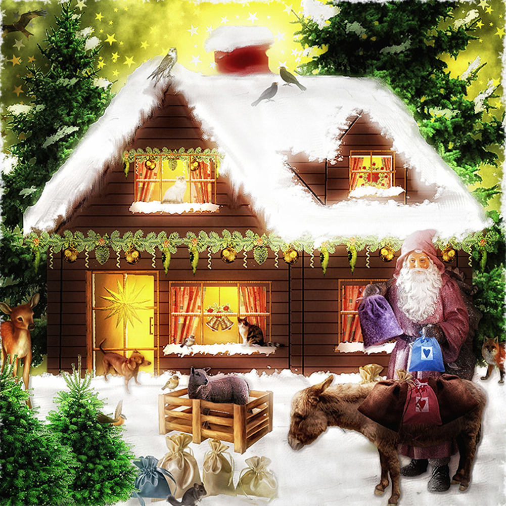 

Snow Christmas House - Round Drill Diamond Painting - 40*40CM, 501 Original