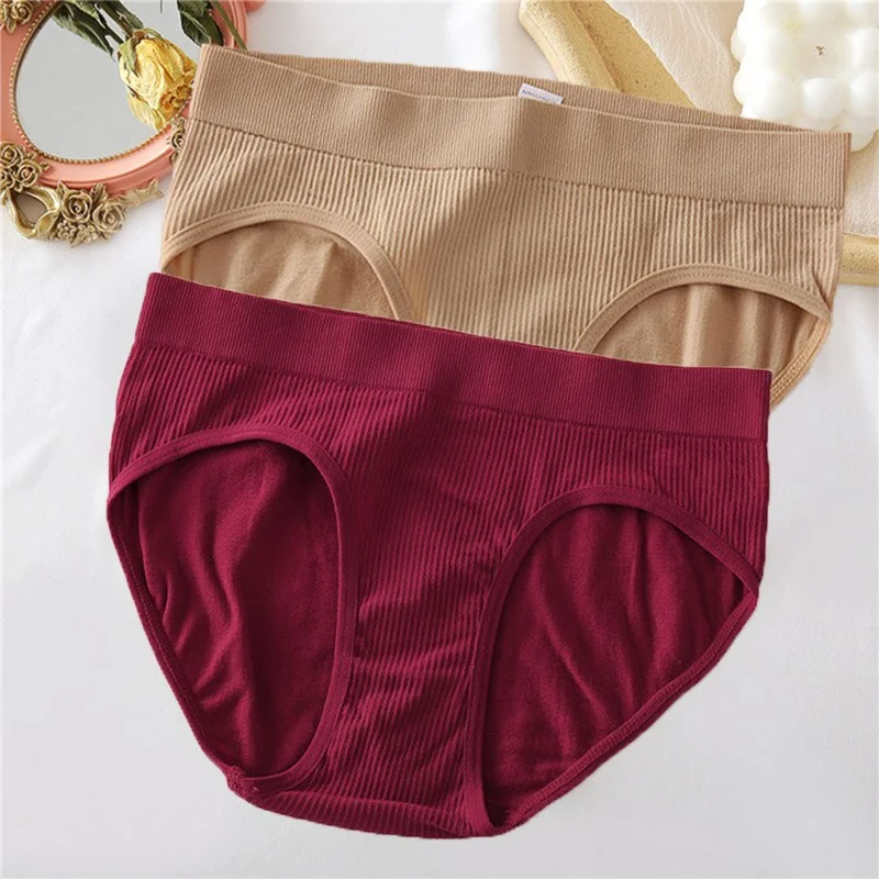 1/2PCS Seamless Panties Women Underwear Sexy Briefs Female Underpants Ladies Panties Intimate Lingerie Solid Color Girls Pantys